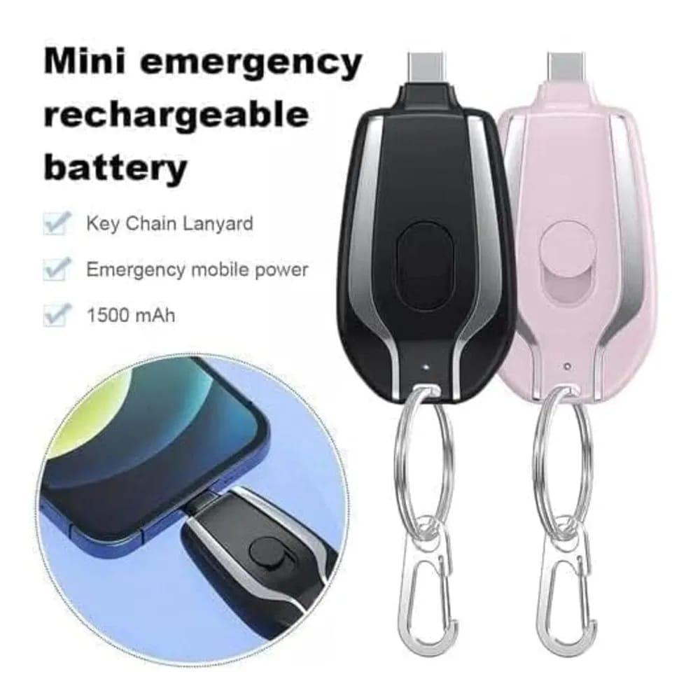 Fast Charging Keychain Power Bank Black only c type.