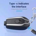 Fast Charging Keychain Power Bank Black only c type.