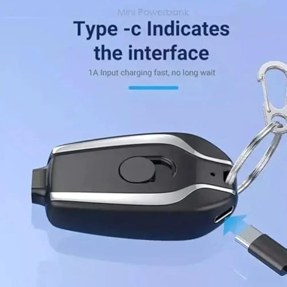 Fast Charging Keychain Power Bank Black only c type.
