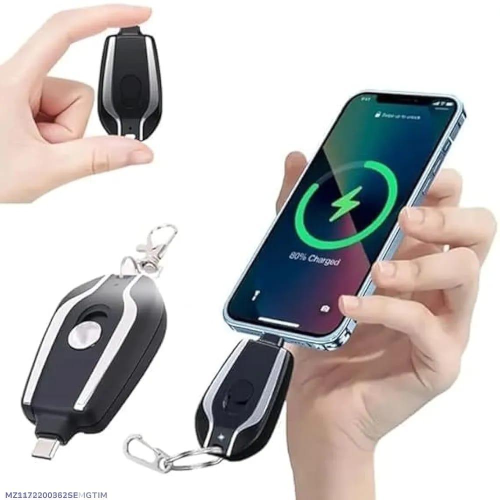 Fast Charging Keychain Power Bank Black only c type.