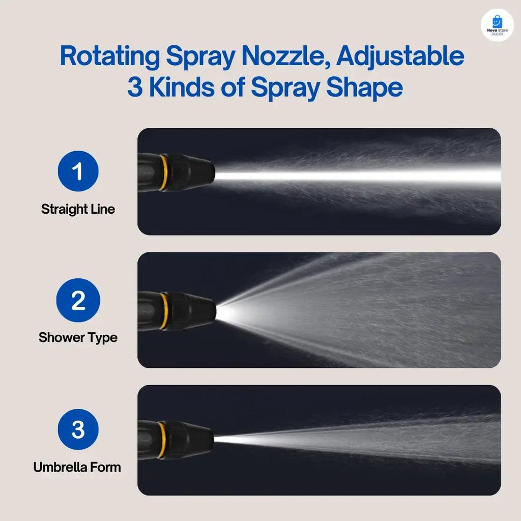 Water Pressure Nozzle Black Gold ABS 3 Spray