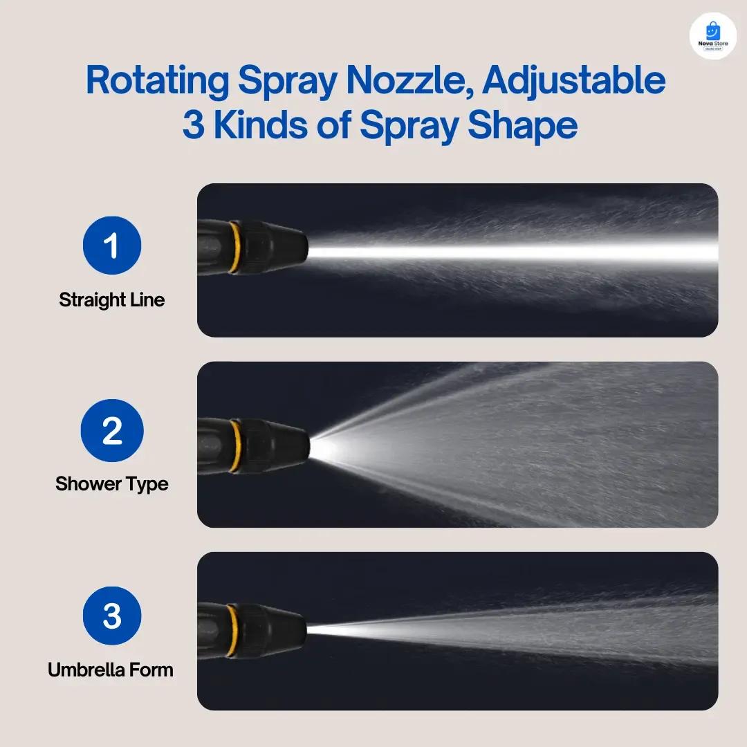 Water Pressure Nozzle Black Gold ABS 3 Spray