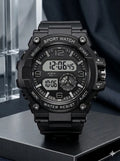 Men's Digital Sports Watch Black Water Resistant