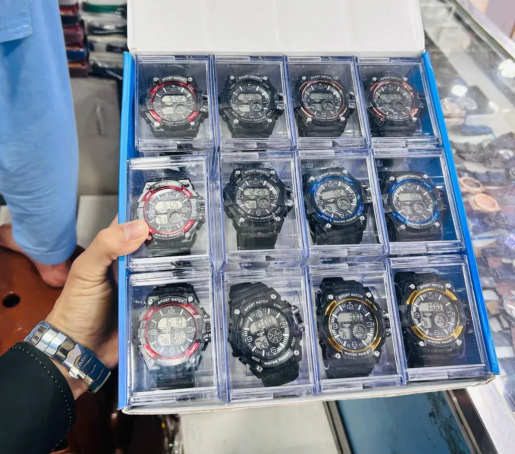 Men's Digital Sports Watch Black Water Resistant