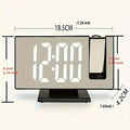 LED Projection Alarm Clock Black Mirror Design