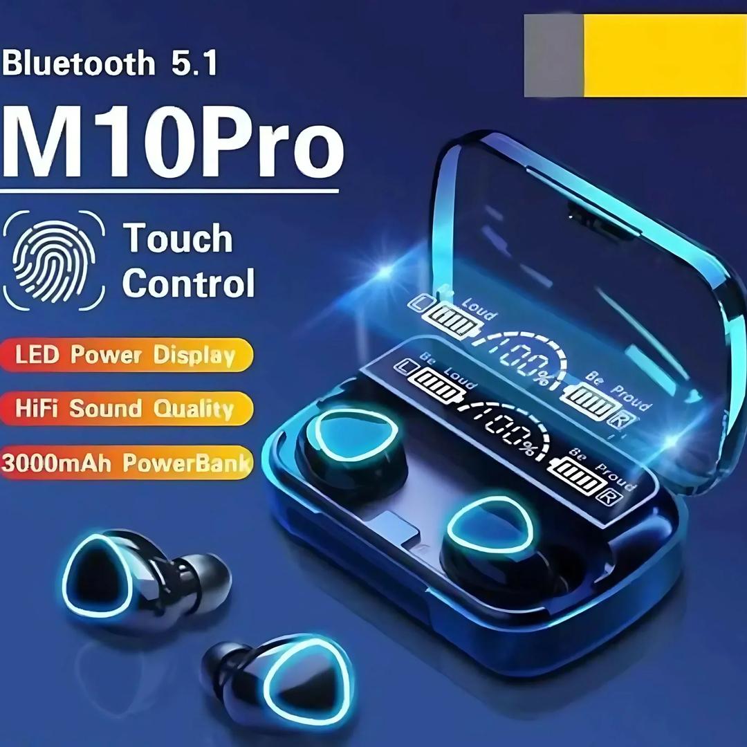 M10 Pro Bluetooth 5.1 Earbuds with Touch Control & LED Display