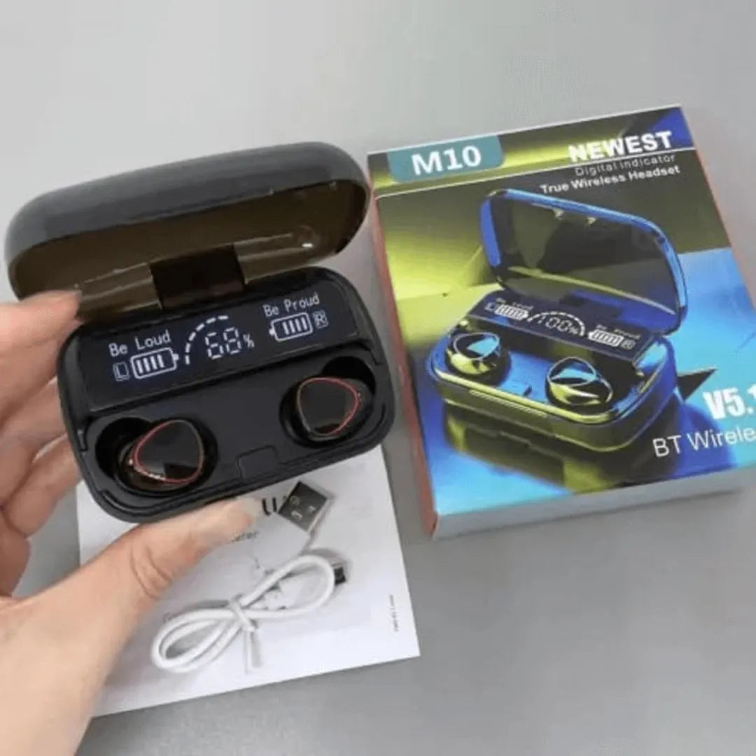 M10 Pro Bluetooth 5.1 Earbuds with Touch Control & LED Display