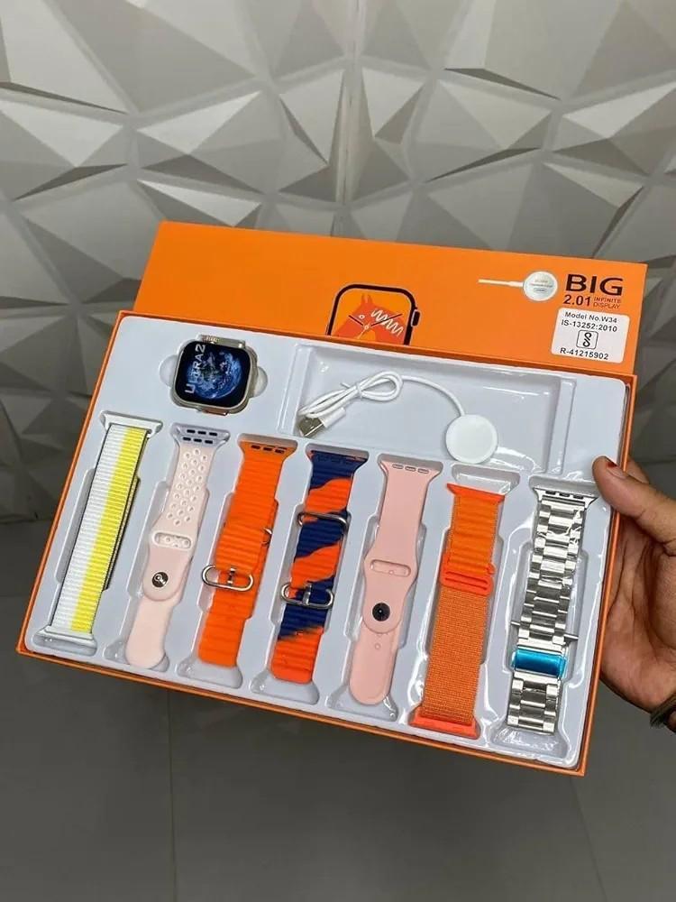 Smart Watch with 7 Belts & Water Resistant Design